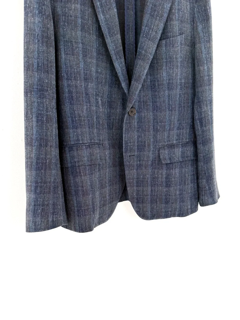 NEW Bonobos Men's Blue Plaid Italian Wool Blazer Lightweight Hopsack 40S Slim